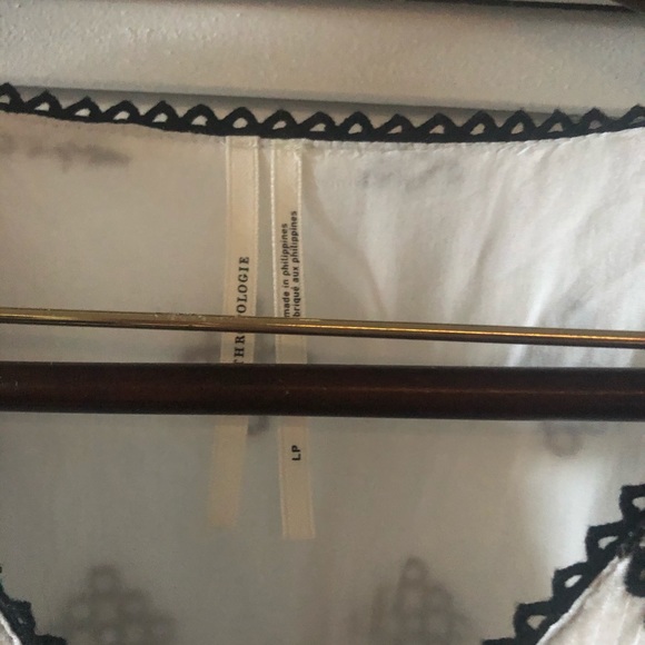 Anthropologie Francine Eyelet Mini Dress Tunic white black Embroidered LP NWOT - Picture 10 of 11